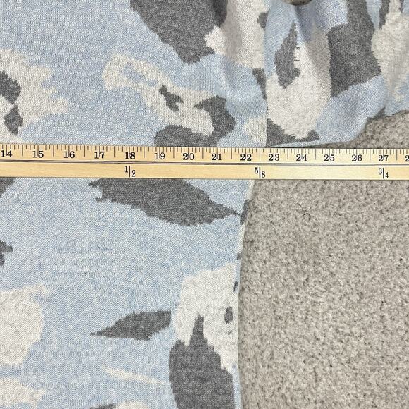 Kinross Cashmere Sweater Womens S Blue Camo Print Pullover Preppy - Picture 12 of 14